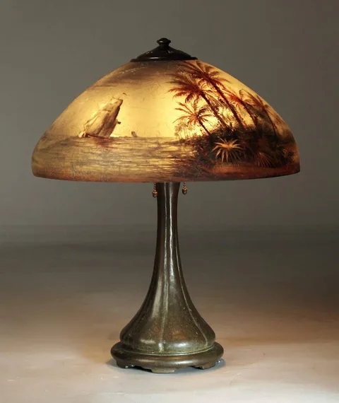 Handel, Treasure Island Reverse Painted Lamp