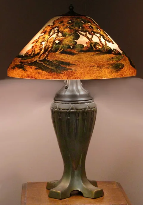 Handel, Obverse & Reverse Painted Lamp
