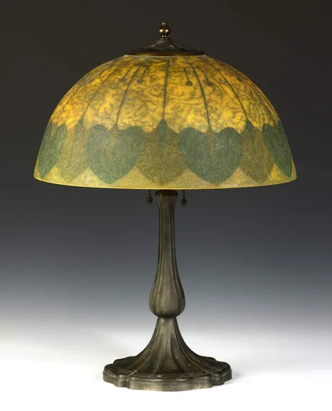 Handel, Lamp with Obverse Painted & Etched Shade