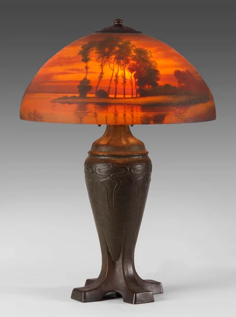 Handel, Lamp w/Tropical sunset scene