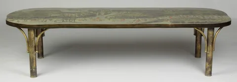 Brass & Patinaed Coffee Table by Philip and Kelvin Laverne, sold Oct 2013