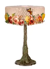 Pairpoint, Puffy Rose & Butterfly Table Lamp