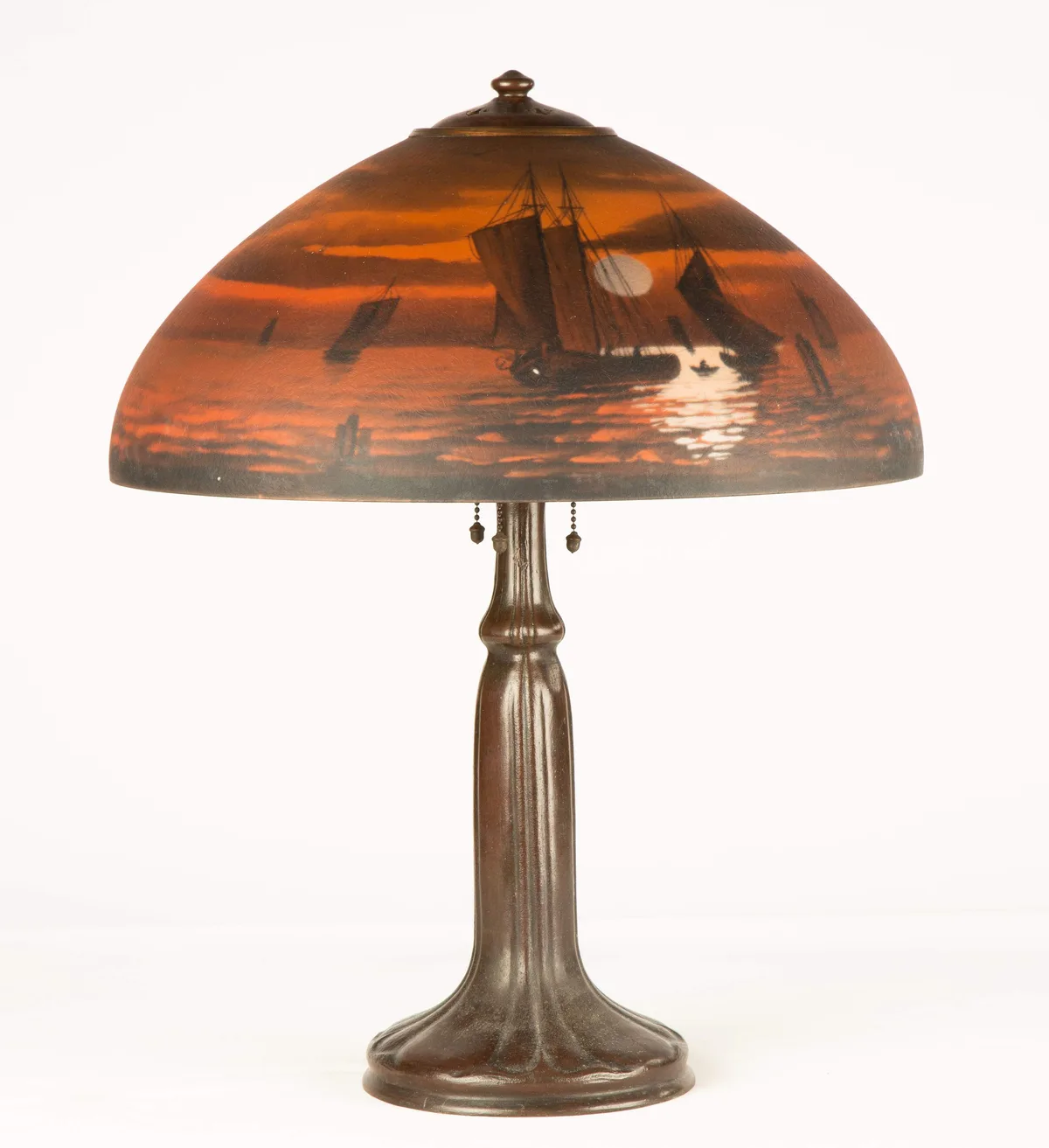 Reverse Painted Sunset Table Lamp by Handel, sold Mar 2020