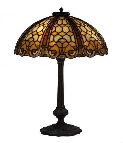 Leaded Glass Table Lamp by Duffner & Kimberly, sold Mar 2018
