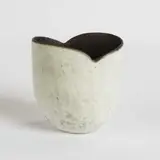 John Ward, White Oval Pot with Black Interior