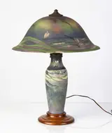 Pairpoint, Reverse Painted Seascape Table Lamp