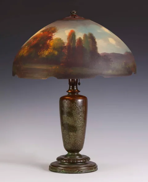 Reverse Painted Table Lamp by Handel, sold Sep 2009