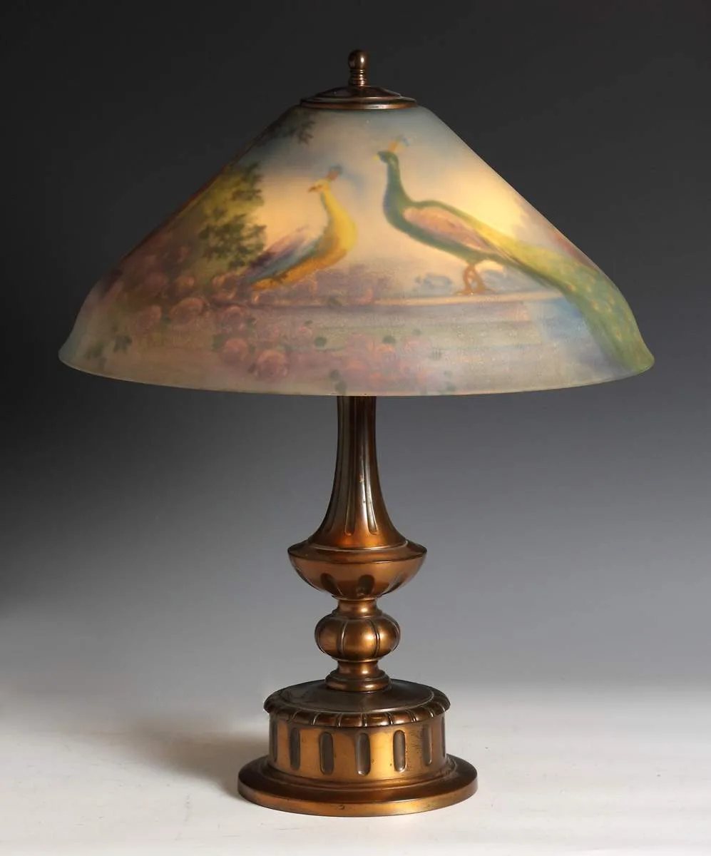 Reverse Painted Table Lamp by Pairpoint, sold Mar 2012