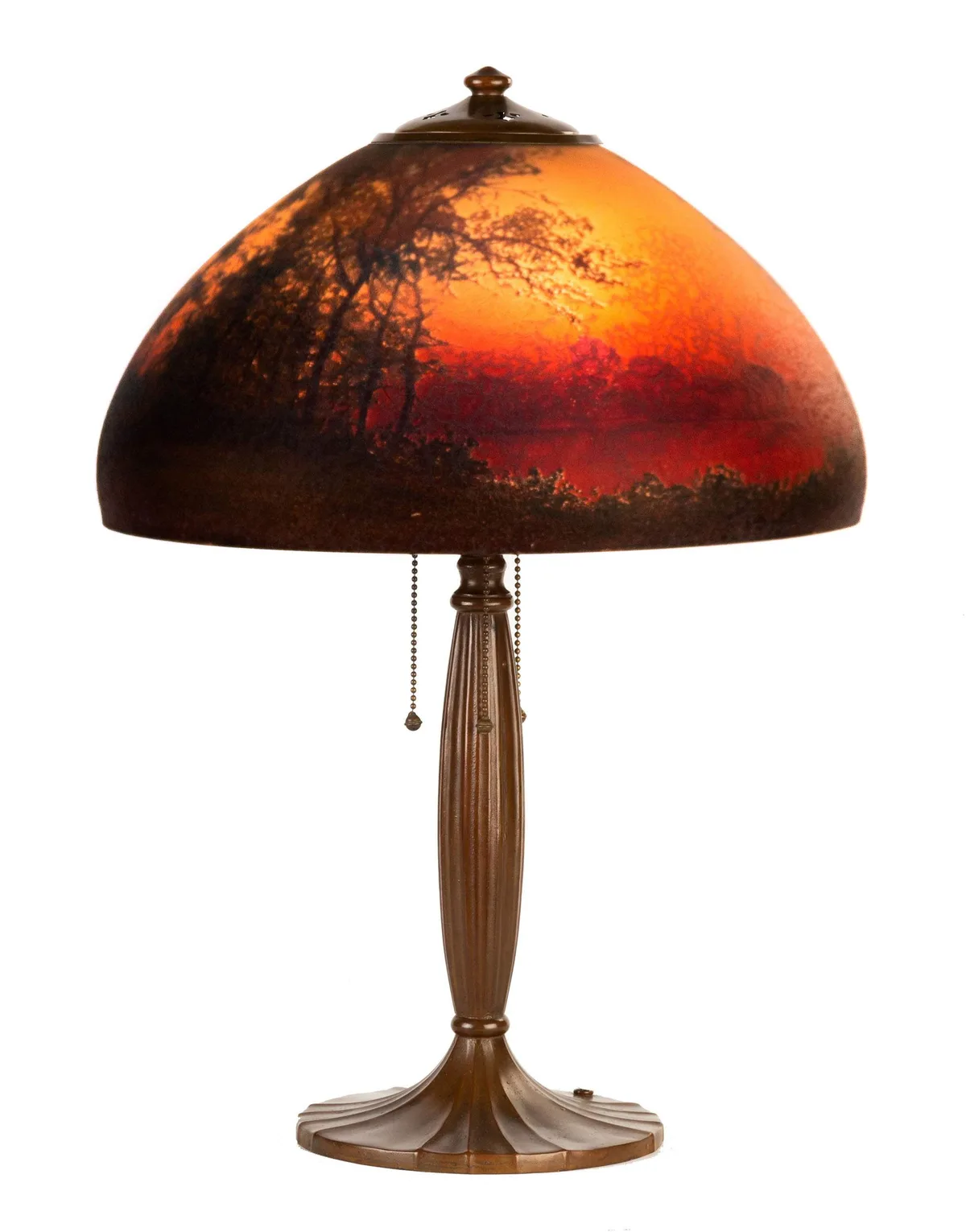 Reverse Painted Table Lamp by Handel, sold Nov 2019
