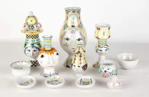 Earthenware Figures & Table Accessories by Bjørn Wiinblad, sold Dec 2019