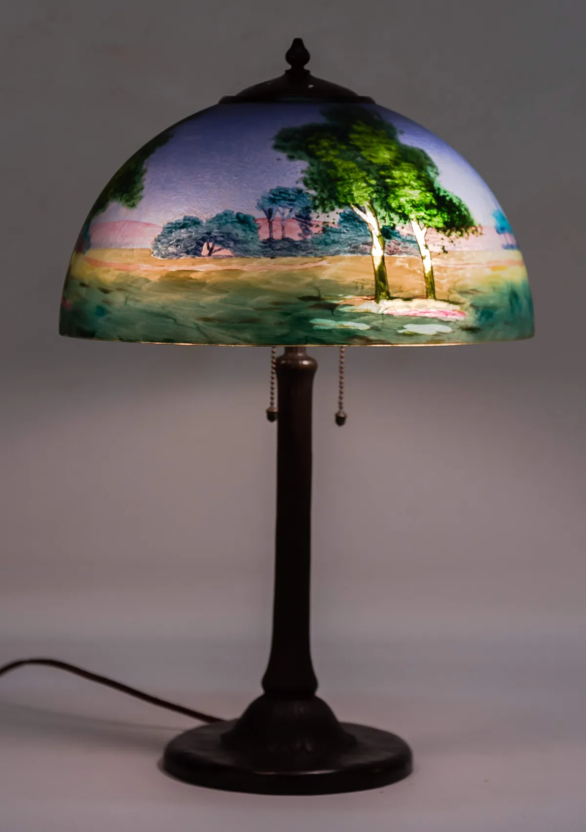 Reverse Painted Table Lamp by Handel, sold May 2020