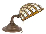 Duffner & Kimberly, Leaded Glass and Bronze Desk Lamp