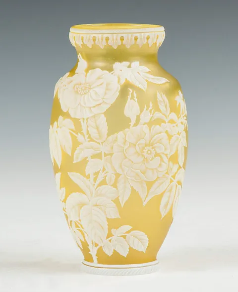 Thomas Webb & Sons, Cameo Vase with Roses