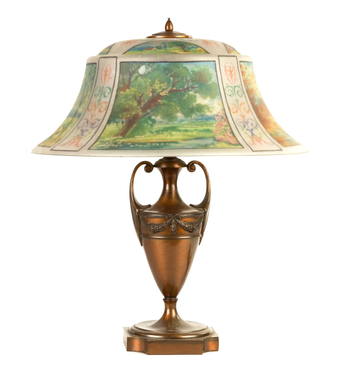 Reverse Painted Table Lamp by Pairpoint, sold Nov 2019