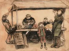 Fruit Stall by William Conor, offered Dec 2020