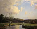 Cattle Watering On A Summers Day by Frank McKelvey, offered Mar 2022