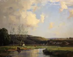 Frank McKelvey, Cattle Watering On A Summers Day