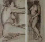 A Pair Of Nude Studies by George Campbell, offered Jan 2023