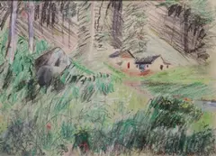 David Webb, Looking Towards A House From The Garden