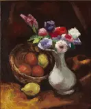 Roderic O'Conor, Still Life With A Vase Of Flowers And Fruit On A Table