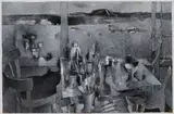 Nevill Johnson, Worktable And Two Cats