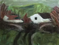 Winter Farm, 1990 by Nancy Wynne-Jones, offered Oct 2024