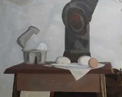 Still Life With Eggs by Patrick Pye, offered Oct 2024