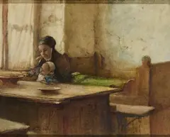 Harry Scully, Interior With Mother And Child
