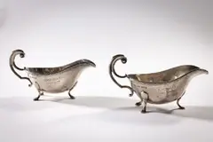 A Pair Of Sheffield Silver Sauceboats by Edward Viner, offered Sep 2024