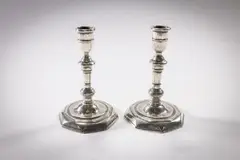 John Hamilton, A Pair Of Irish Silver Plain Candlesticks