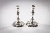 John Hamilton, A Pair Of Irish Silver Plain Candlesticks
