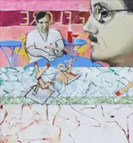 La Recontre Au Cafe De Flore, Joyce And Picasso, Paris by Micheal Farrell, offered Apr 2025