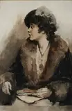 Woman In A Fur Collared Coat by John Lavery, offered May 2025