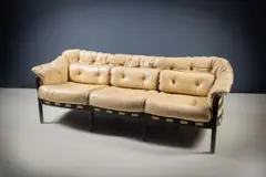 Sven Ellekaer, A Leather Three Seat Sofa