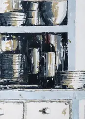 Yvonne Moore, Dresser With Wine Bottles