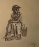 Seán Keating, Girl Seated, 1940'S