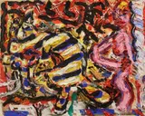 Michael Cullen, Street Scene With Curvetting Zebra 1990