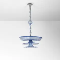 Napoleone Martinuzzi, A hanging lamp, 1930s, Blue blown glass