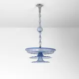 Napoleone Martinuzzi, A hanging lamp, 1930s, Blue blown glass