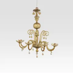 Venini Murano, A hanging lamp, 1930s, Straw-colored blown glass