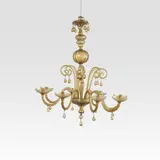 Venini Murano, A hanging lamp, 1930s, Straw-colored blown glass