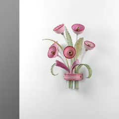 Aureliano Toso, A wall lights, 1950s, Ruby and white cased glass cups,