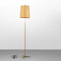 Giuseppe Ostuni, A floor lamp, 1950s, Brass, paper shade