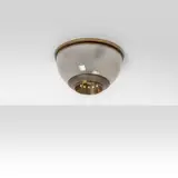 Luigi Caccia Dominioni, A 'Lsp 3' ceiling lamp, 1950s, Internally frosted glass, brass