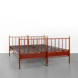 Luigi Caccia Dominioni, A pair of 'L1' ('Francesco Giuseppe') bed, 1958, Varnished steel, brass