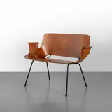 Vittorio Nobili, A sofa from the 'Medea' series, 1957, Mahogany bent plywood, varnished steel structure