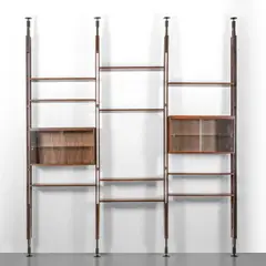 Paolo Tilche, A 'Giraffa' bookcase, 1962, Rosewood, crystal