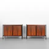 Fratelli Proserpio, A pair of storage units, 1960s, Rosewood, lacquered wood