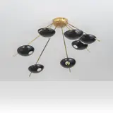 Stilnovo, A ceiling lamp, 1960s, Brass, varnished aluminum