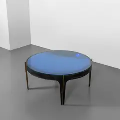 Max Ingrand, A coffee table, '1774' model, 1960, Enamelled steel with brass profiles,